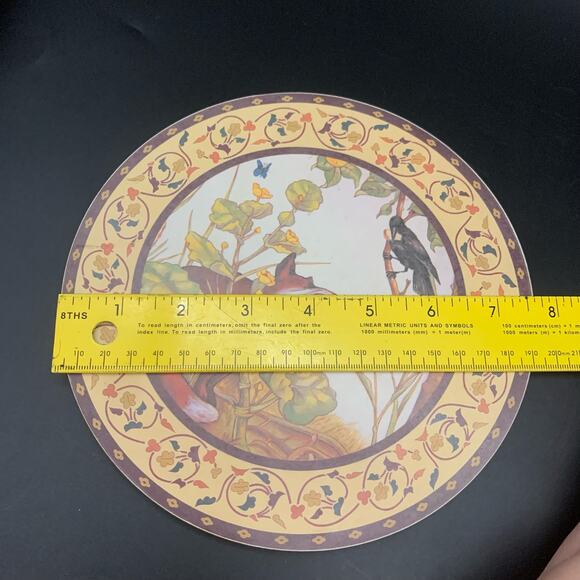 Vintage Rosemary Jane England 2 Melamine Round Table Hot Plate Mats Folk Art - Picture 11 of 12